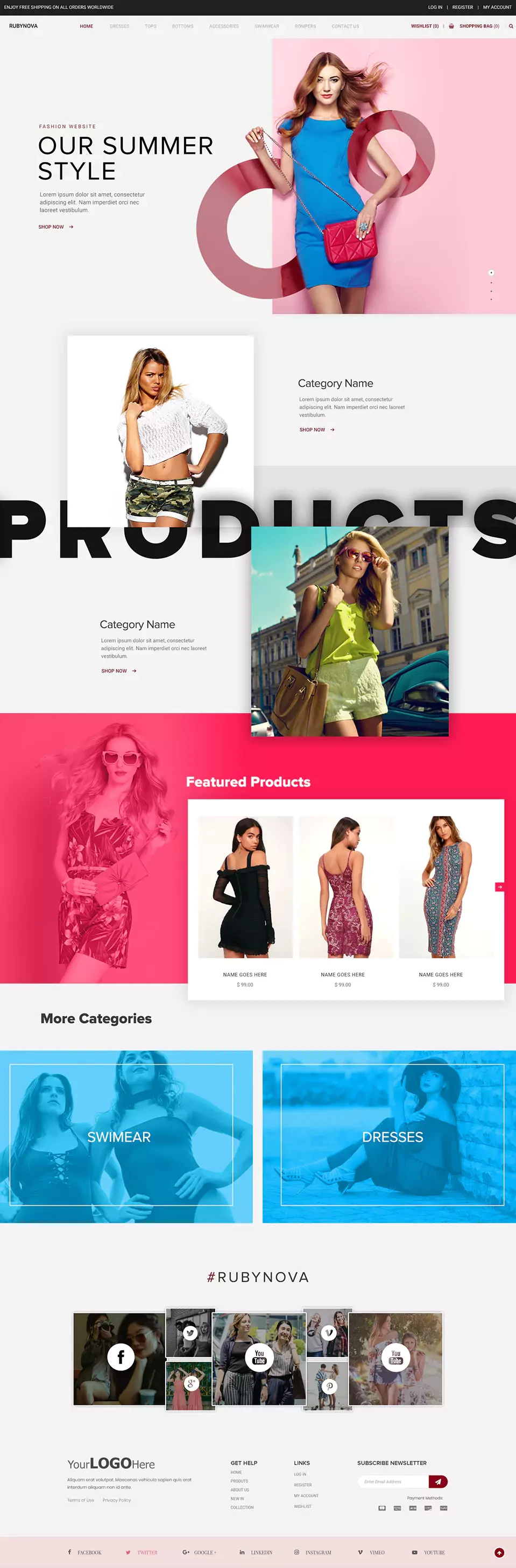 Ecommerce website design sample